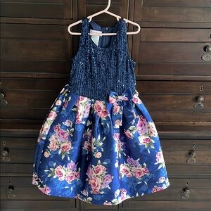 Bonnie Jean Blue Pleated Sundress for Wedding Guest